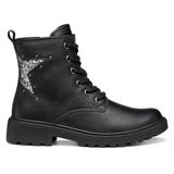 GEOX CASEY MEISJES ENKELLAARZEN ZWART/GUNMETAL MAAT 29