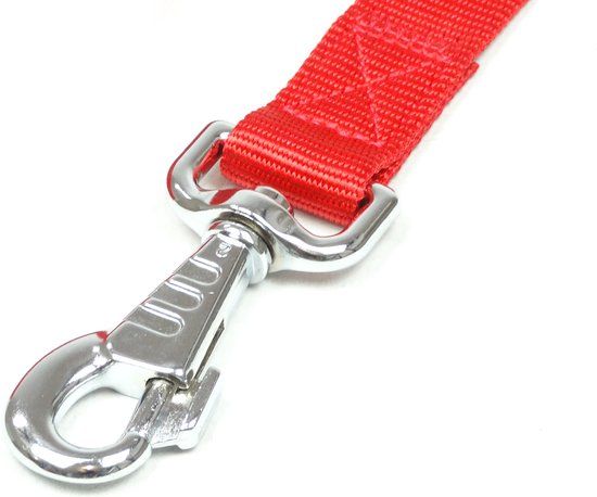 merkloos Hondenriem Nylon 15 mm x 130 cm Rood