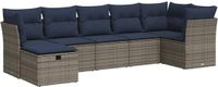 vidaXL 7-delige Loungeset met kussens, polyrattan, grijs