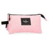 Pepe Jeans Aris kleurrijk etui, drievoudig, roze, 22 x 12 x 5 cm, polyester, van Joumma Bags