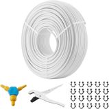 VEVOR P49-1-200 AL 5/8 ''Diameter Plastic Samengestelde Zuurstofbarrière, 0.08\" Dikte Stralende Warmte Vloer Sanitair Binnenste Aluminiumlaag PEX Tubing Pijp, wit, 200M
