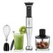 Merkloos Staafmixer 1000 W - Met accessoireset - Traploos regelbaar - Titanium messen - Zwart