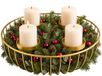 Merkloos / Sans marque Relaxdays Adventkrans, 4 stompkaarsen, goud