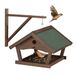 Relaxdays Vogelvoederhuisje hangend, hout, voor aan de muur, HxBxD: 35 x 42,5 x 40,5 cm, balkon, tuinvogels, donkerbruin