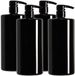 Unyqoos® Set: 4 flacons réutilisables de 1 litre, noir