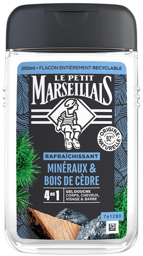 Le Petit Marseillais Verfrissende 4-in-1 Minerale Douchegel voor Mannen 250 ml