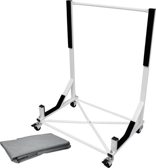 ECD Germany Hardtop Standard with 4 Lockable White Steel Wheels and Hardtop Cover XXL