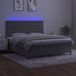 Maison Exclusive - Lit boxspring avec matelas et éclairage LED, gris, 180x200 cm, velours