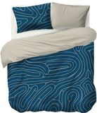 Auping Meandering blue Dekbedovertrek - Tweepersoons 240 x 220 cm - Biologisch katoen - Blauw
