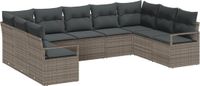vidaXL Banc de jardin 9 pièces Gris Polywood