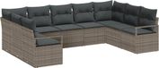 vidaXL Tuinbank Set 9-delig Grijs Polywood