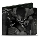 Buckle-Down - Bi-Fold Wallet - Buckle-down Pu Bifold Wallet - Batman Beauty of Flight Action Pose/Bats/Skyline Zwart/Grijs unisex-volwassenen