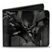Buckle-Down - Bi-Fold Wallet - Buckle-down Pu Bifold Wallet - Batman Beauty of Flight Action Pose/Bats/Skyline Zwart/Grijs unisex-volwassenen