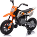 Orange Moto Électrique Enfant Cross 2 Moteurs 12v 5 Km/h 109,5x60x72,5cm Pour 3-6 Ans