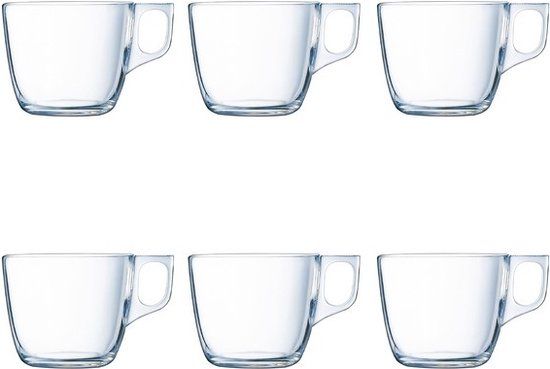 Luminarc Koffiekopjes - 6 stuks - Transparant - 22 cl - Glas