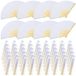 50 ventilateurs pliants en bambou et papier, avec séparateurs en organza, blanc, 21 cm