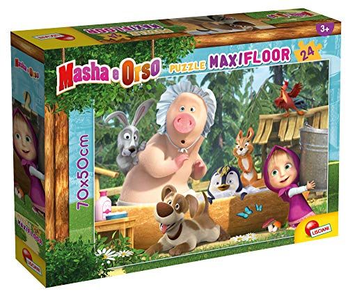 Liscianigiochi Lisciani Giochi Masha Puzzle Maxifloor 24, Ein guter Tag! Puzzel voor kinderen, meerkleurig, 86092