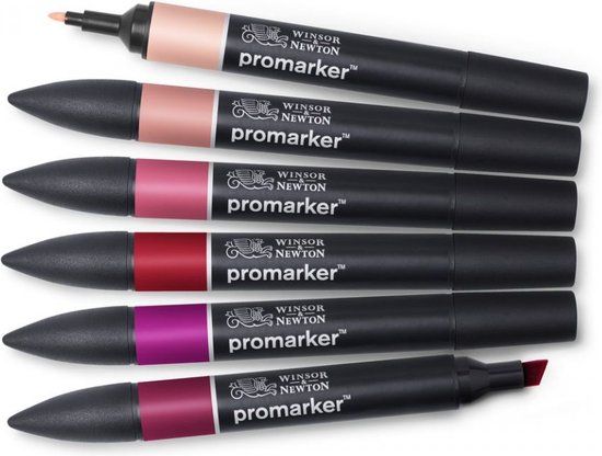 Winsor & Newton Promarker - Stiften set - Red Tones - 6 stuks - Viltstift