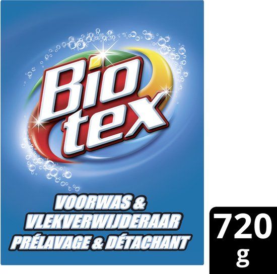Biotex Waspoeder - Voorwas & Vlekverwijderaar - met actieve biologische enzymen - 720 g