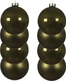 Decoris Kerstballen - 8 stuks - Mosgroen - 10 cm Diameter - Glas