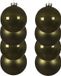 Decoris Kerstballen - 8 stuks - Mosgroen - 10 cm Diameter - Glas