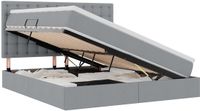 vidaXL Opbergbed met matras, lichtgrijs, 160 x 200 cm, stof
