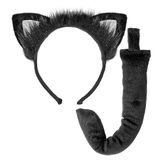 Widmann Katten set, diadeem en staart, Zwart