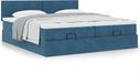 Prolenta Maison Exclusive - Ottoman bedframe met donkerblauwe matrassen, 180x200 cm, fluweel