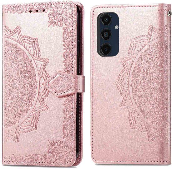 imoshion Hoesje - Geschikt voor Samsung Galaxy S24 FE - Mandala Bookcase - Rosé Goud