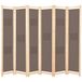 VidaXL Paravent 6 panneaux 240x170x4 cm tissu marron