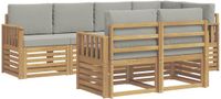 vidaXL - Bank loungeset - Polyester - Wit en lichtgrijs