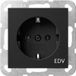 Gira Prise de courant Schuko EDV System 55 Noir m [4458005]