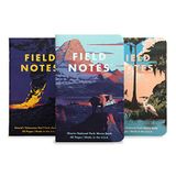 Field Notes Brand Field Notes: National Parks Series (Serie F - Gletsjer, Hawai'I vulkanen, Everglades) - Grafiekpapier Memo Boek 3-Pack - 3,5 x 5,5 Inch