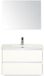 BES LED Dante Badmeubelset 80 cm - Wit Hoogglans - Keramische Wastafel Wit Cover met Spiegel