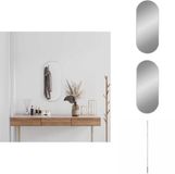 vidaXL Wandspiegel 70x30 cm ovaal zilverkleurig
