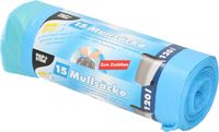 Papstar 15x stuks afvalzakken/vuilniszakken - 120 liter - blauw - containerzakken