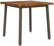 vidaXL Eettafel Massief Acaciahout Natuurlijk en Koffie 80 x 80 x 75 cm