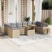 Prolenta Maison Exclusive - Tuinset voor de tuin, 11-delig, met kussens, beige, van polyrotan