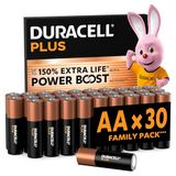 DURACELL Plus AA Alkaline batterijen, 30 Stuks, 1.5V, LR06