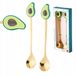 Set de 2 cuillères à thé dorées avec pendentif avocat