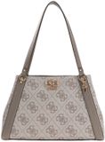 GUESS Karnilla Logo Girlfriend Carryall Schoudertas Dark Taupe Logo