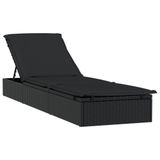 VidaXL Lounge Tuinstoel Gecapitonneerde zitting Polyester Zwart