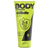 Gillette Labs Body + Intimate 2-in-1 scheer- en reinigingscrème met aloë vera, menthol en glycerine - lichaamsscheercrème voor mannen reinigt, gehydrateerd, beschermt tegen jeuk en irritatie, 177 ml