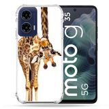 Cokitec Versterkte hoes voor Motorola G35 5G White Giraffe Animal