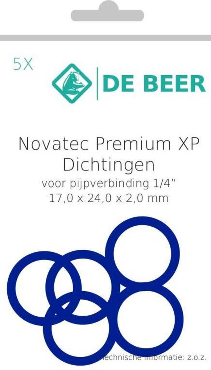 Beer, DE primium ring 1/4 17x24x2mm 5 stuks