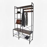 Merkloos / Sans marque Relaxdays Garderoberek met schoenenrek - 120 cm breed - met planken - tot 120 kg