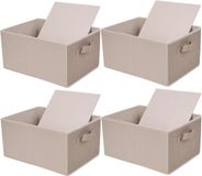 Famanu – Opvouwbare kledingkast - opbergdozen - set van 4 - superieure stoffen garderobe-opbergorganizer - 39 x 29 x 20 cm - kledingladenorganizer voor kleding - shirts - broeken - handdoeken - (beige)