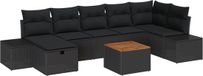 vidaXL Tuinbank Set Zwart Poly Rattan