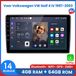 Awesafe Autoradio - 4GB & 64GB 8-Kern V1PRO - Geschikt Voor Volkswagen VW Golf 4 IV 1997 t/m 2003 - Carplay & Android auto - Met navigatie GPS - Radio scherm