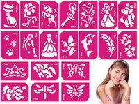 Tytoo HomeShopXL Sjabloonset voor Meisjes - 21 Stuks Glittertattoo- en Schminksjablonen